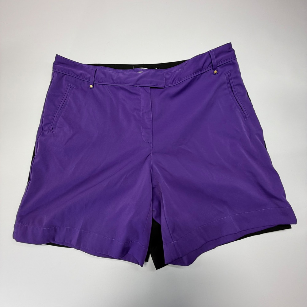 Lady Hagen Golf Shorts Womens 14‎ Black Purple Stretch Bundle - Picture 5 of 11